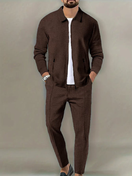 Herren Freizeitanzug mit Modernem Strukturdesign und praktischen Taschen R&B