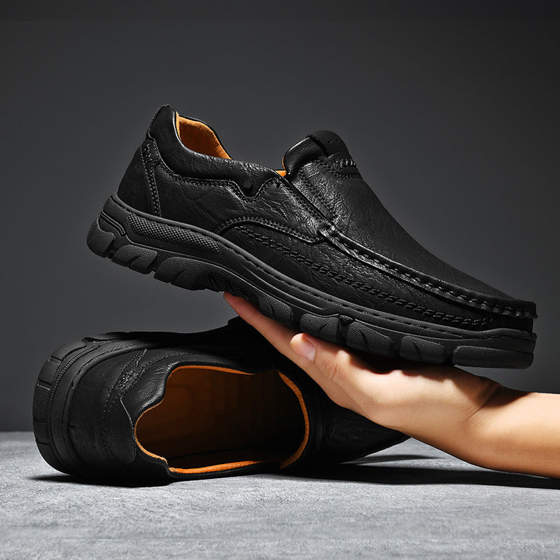 Herren Komfortable Slip-On Lederschuhe mit rutschfester Sohle R&B