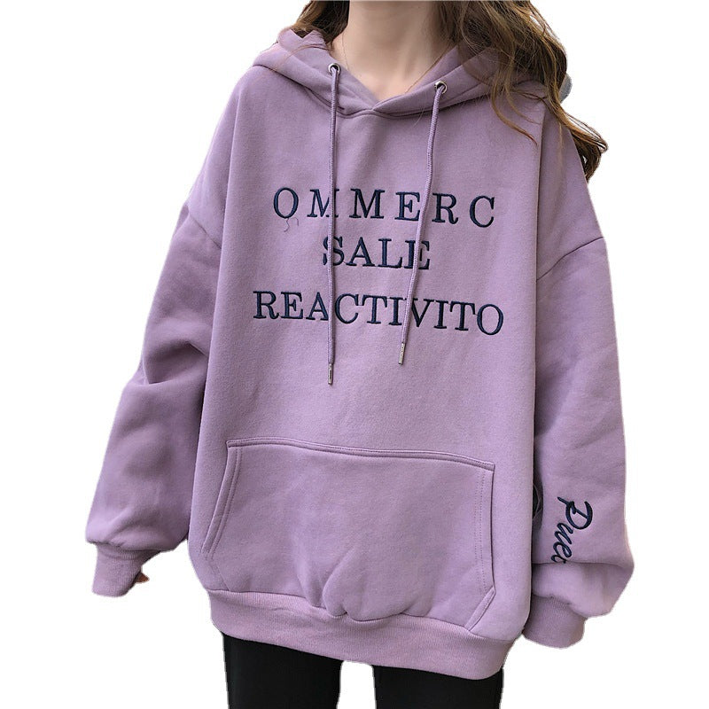 Damen Hoodies mit großem Logo und praktischer Kängurutaschen Design