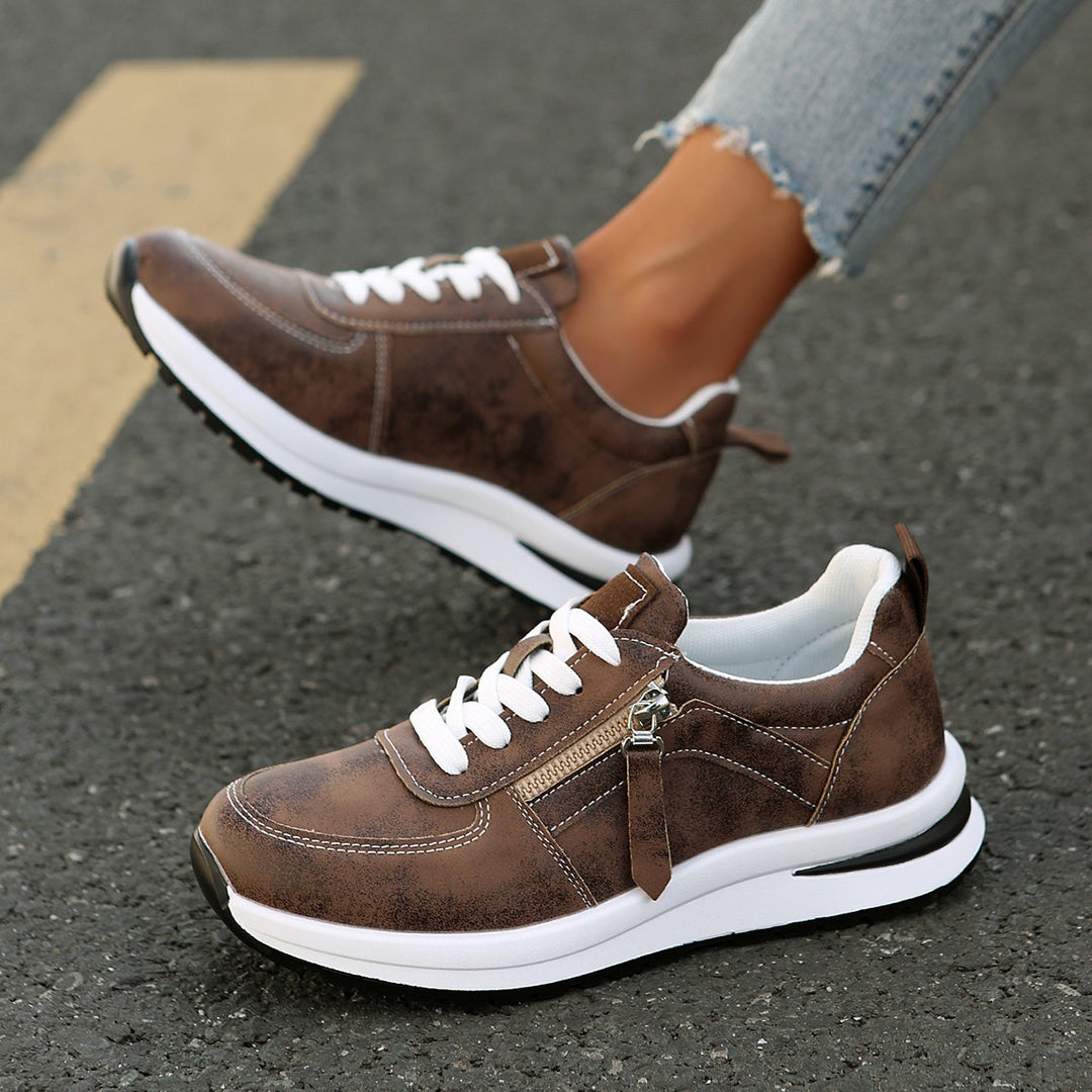 Damen komfortable Sneaker mit Reißverschluss R&B