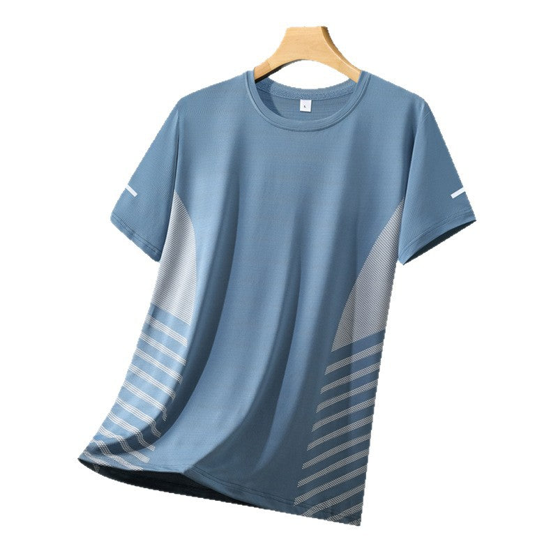 Herren nan atmungsaktives Sportshirt mit Netz-Einsätzen, feuchtigkeitsableitender Funktionsstoff und reflektierenden Streifen R&B