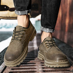 Herren modische und robuste Schnürschuhe aus leichtem Kunstleder mit dämpfender Sohle