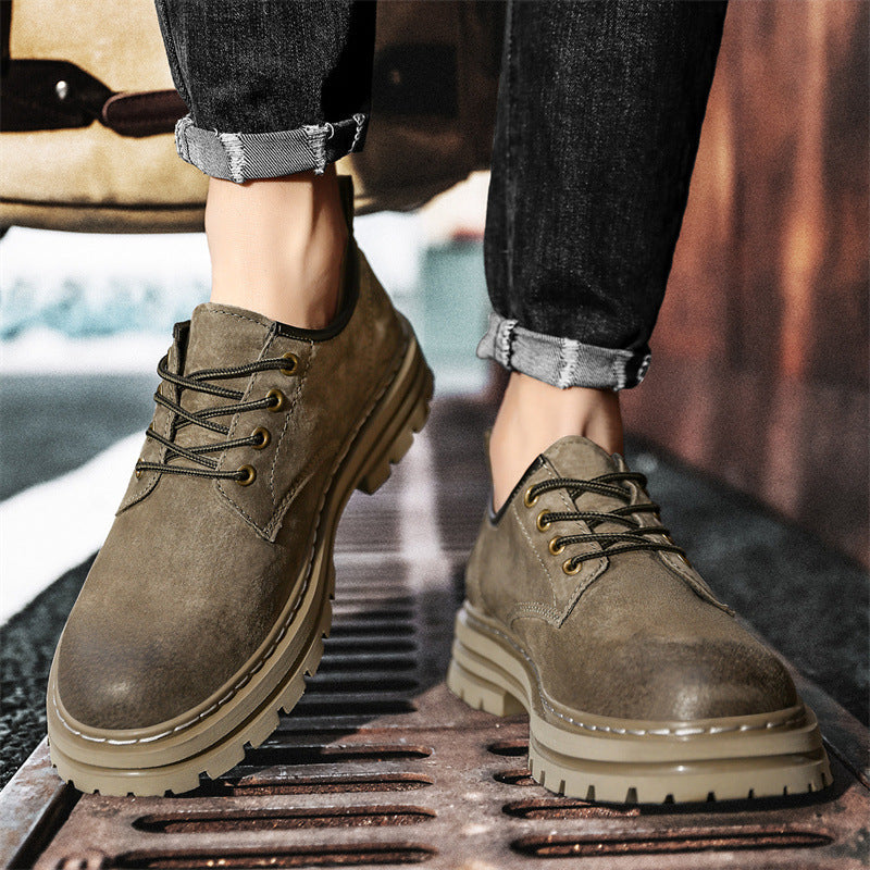 Herren modische und robuste Schnürschuhe aus leichtem Kunstleder mit dämpfender Sohle