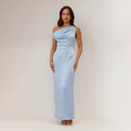 Damen Elegantes Maxikleid mit asymmetrischem Oberteil und figurbetontem Schnitt R&B