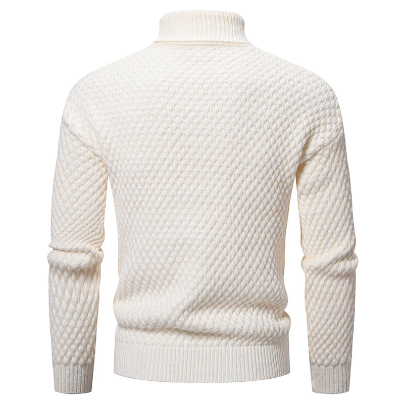 Herren modischer Rollkragenpullover mit strukturierter Oberfläche R&B
