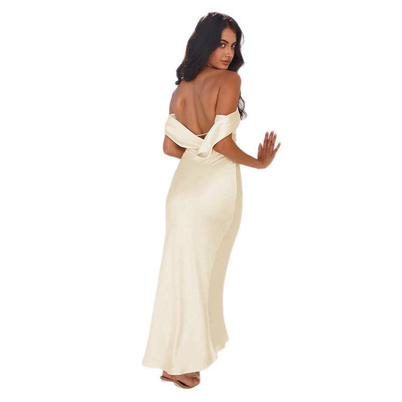 Damen Elegantes Maxikleid mit transparenten Details R&B