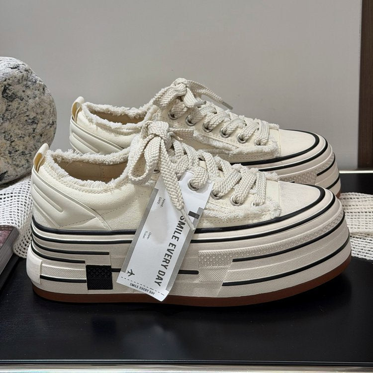 Damen Plateau Sneakers im Street-Style mit modernen Textil-Details R&B