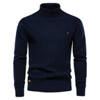 Herren Rollkragenpullover mit strukturiertem Muster