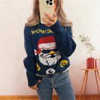 Damen festlicher Strickpullover mit Weihnachtsmotiv R&B