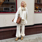 Damen Relaxed Strick-Ensemble mit Schal R&B