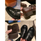 Damen elegante Mokassins mit doppeltem Schnallenverschluss