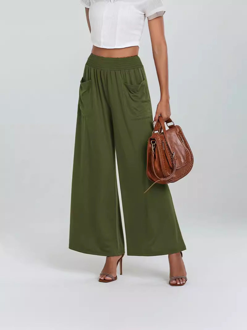 Damen Weite Hose mit elastischem Bund und Seitentaschen R&B