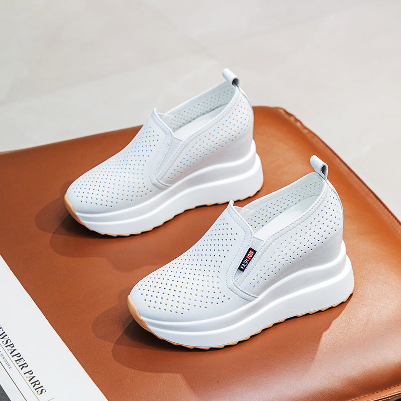Damen Komfortable Slip-On Sneakers mit luftiger Oberflächenstruktur und rutschfester Sohle R&B