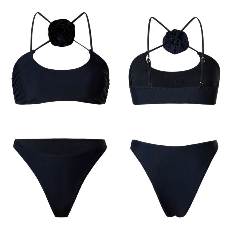 Damen Bikini-Set mit floralem Detail und hohem Beinausschnitt R&B