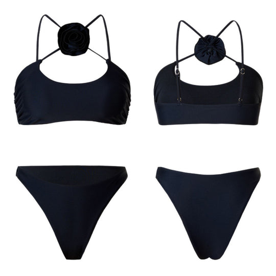 Damen Bikini-Set mit floralem Detail und hohem Beinausschnitt R&B