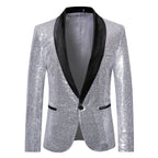 Herren eleganter Pailletten Blazer im modernen Schnitt R&B