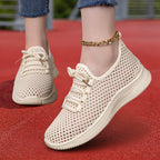 Damen nan atmungsaktiver Mesh-Slip-On Sneaker mit elastischer Schnürung und flexibler Profilsohle R&B
