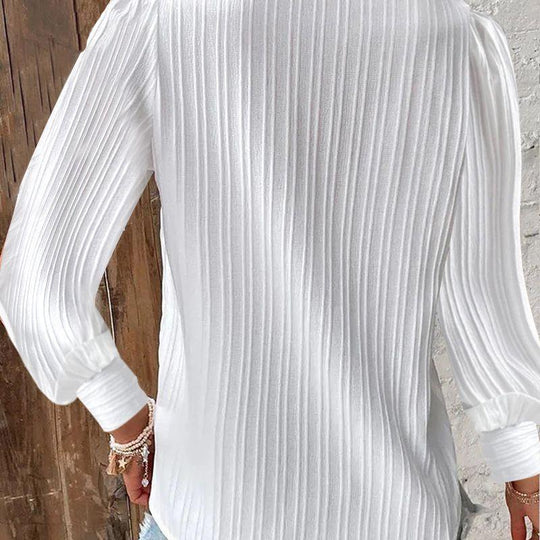 Damen Bluse mit strukturiertem Design und romantischen Spitzenakzenten R&B