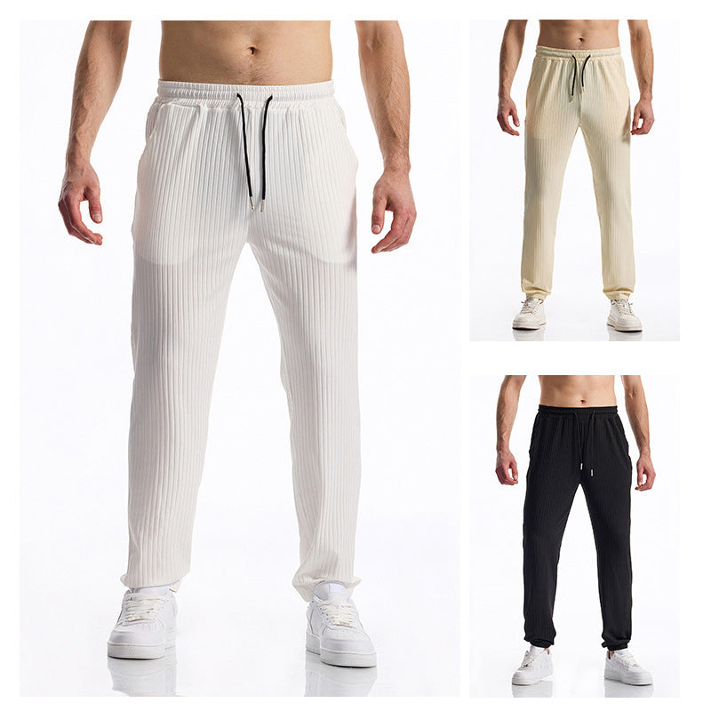 Herren bequeme Activewear-Hose mit elastischem Bund und gestreiftem Design R&B