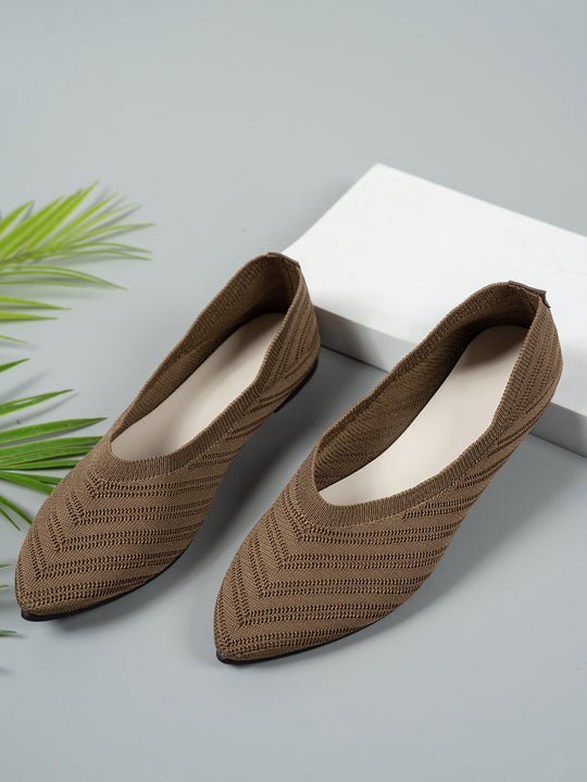 Damen Ballerinas aus atmungsaktivem Strickmaterial mit elegantem Schnitt R&B