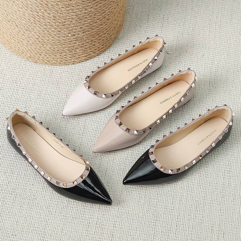 Damen Elegante Ballerinas mit modischen Nietenverzierungen R&B