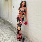 Damen Transparente Maxikleid mit floralem Muster R&B