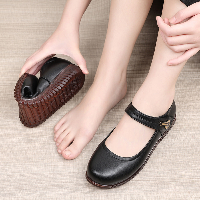 Damen Mary Jane Ballerinas mit elastischem Riemen und bequemem Fußbett R&B