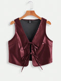 Damen elegantes Cropped-Top mit zeitgemäßer Schnürung R&B