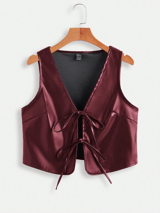 Damen elegantes Cropped-Top mit zeitgemäßer Schnürung R&B