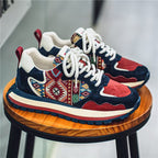 Damen Lifestyle Sneakers mit modernem Ethno-Muster und rutschfester Sohle