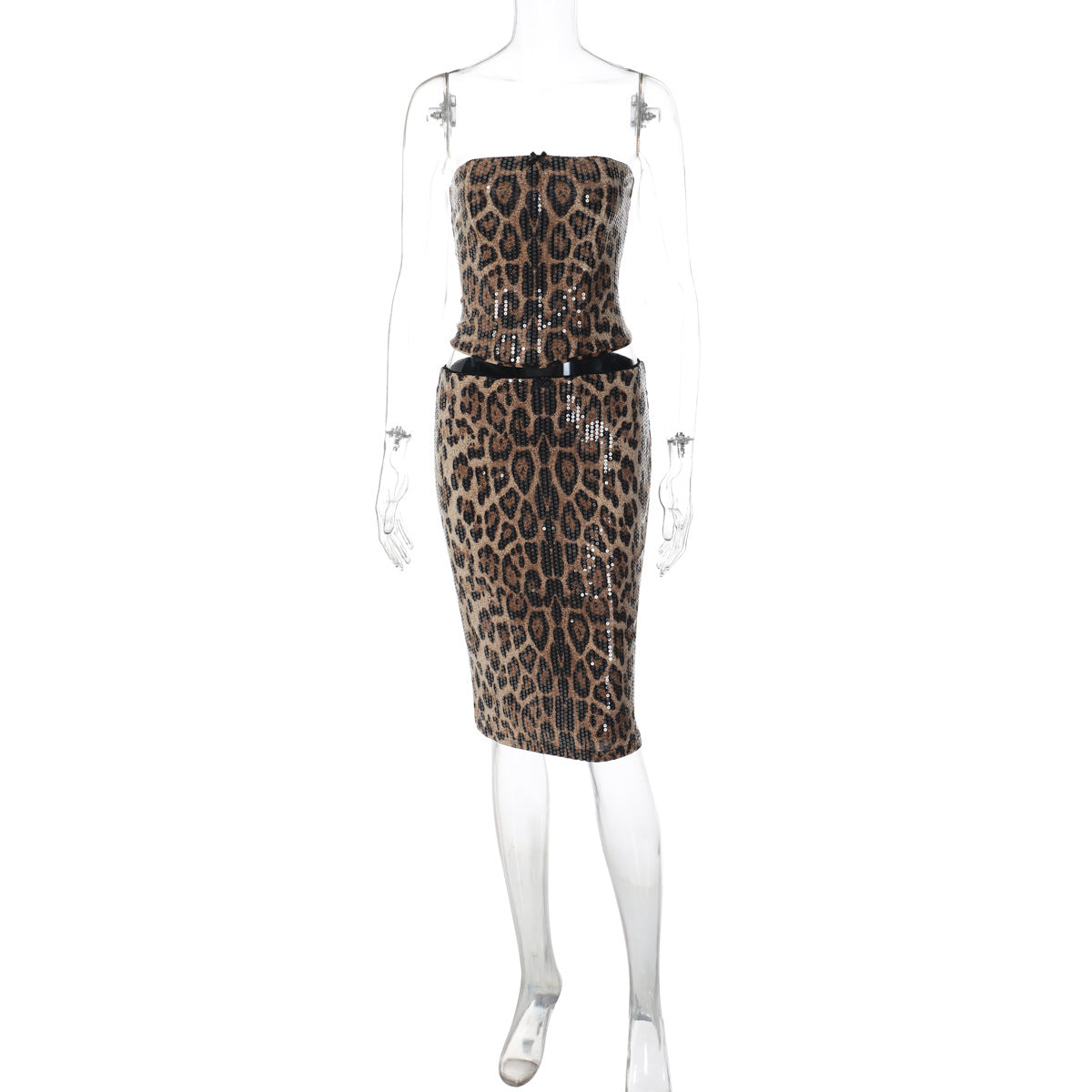 Damen Abendkleid mit trendigem Tiermotiv und Funkeleffekten R&B