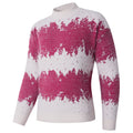 Damen kreativer Strickpullover mit hohem Kragen und einzigartigem Muster