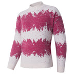 Damen kreativer Strickpullover mit hohem Kragen und einzigartigem Muster