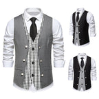 Herren elegante Weste mit kariertem Innenfutter R&B