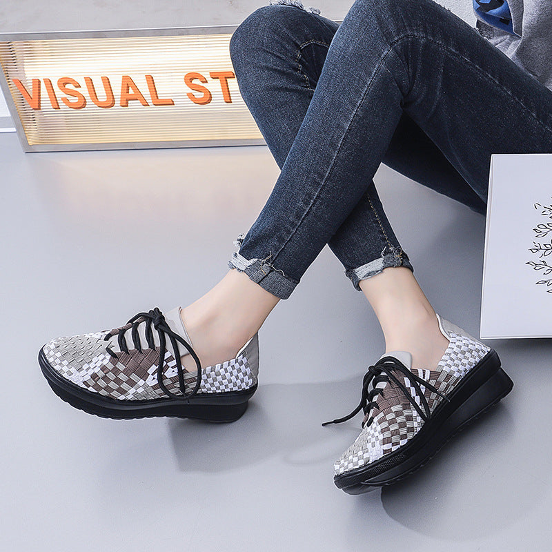 Damen Freizeit-Sneaker mit modernem geflochtenem Design und komfortabler Sohle