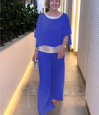 Damen eleganter und luftiger Overall mit glitzerndem Bund R&B