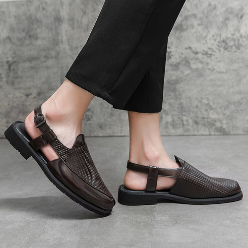 Herren Atmungsaktive Leder-Sandalen mit verstellbarem Riemensystem R&B