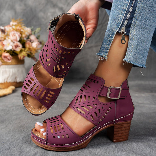 Damen Schnürsandalen im modischen Cut-Out-Design R&B