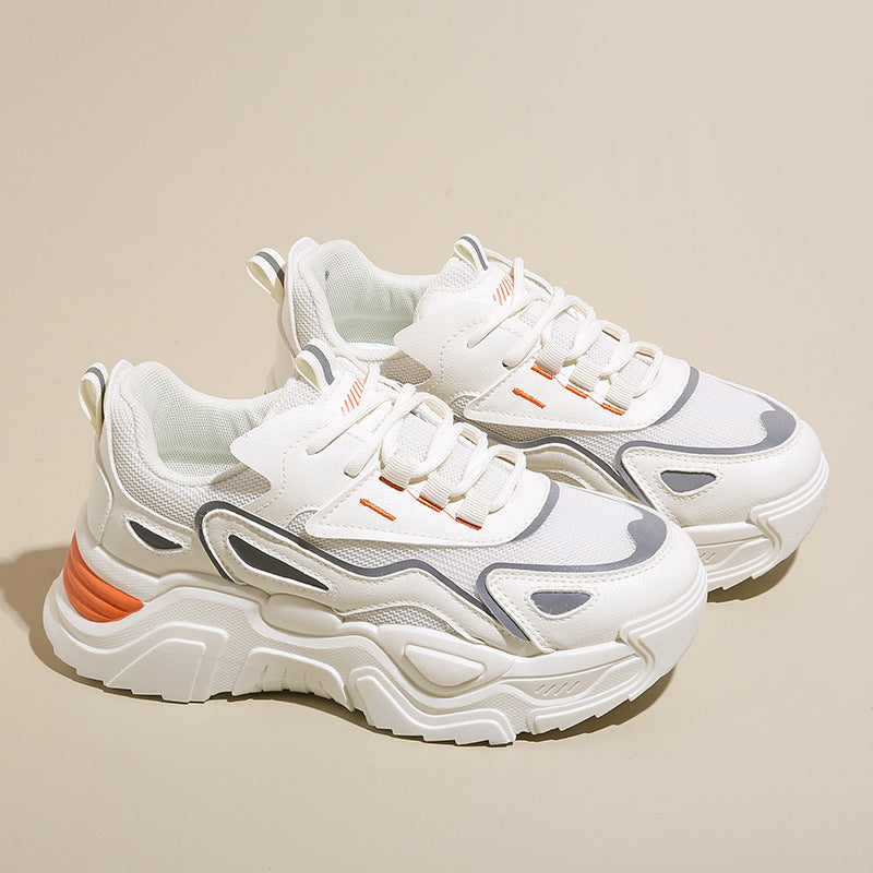 Damen Sportliche Chunky Sneakers mit atmungsaktiver Netzstruktur und schwerer Profilsohle R&B