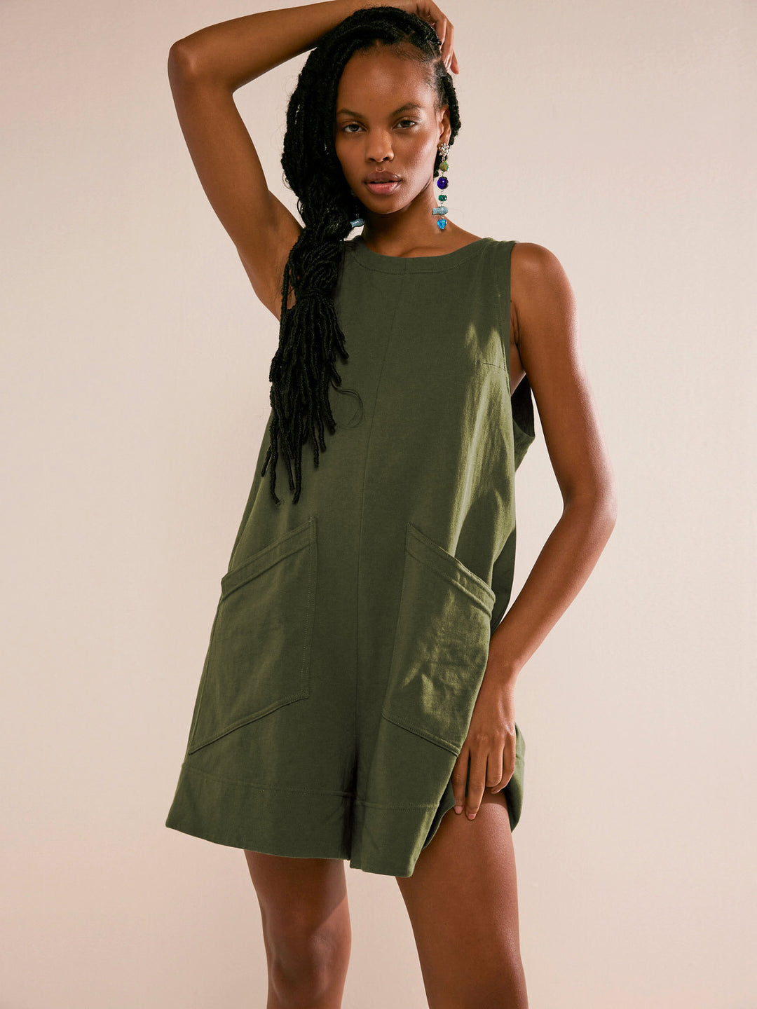 Damen Lässiger Jumpsuit mit praktischen Taschen und weit geschnittenem Design R&B