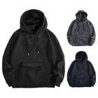 Herren lässiger Kapuzenpullover mit Knopfdetails und praktischen Taschen R&B