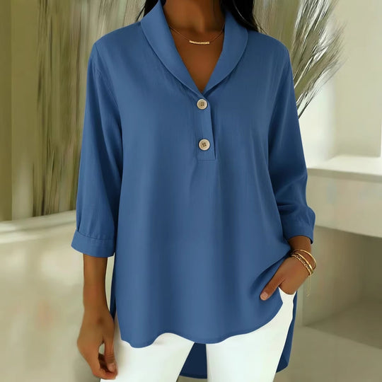 Damen Elegantes Hemd mit modernem Kragen und Knopfdetails R&B