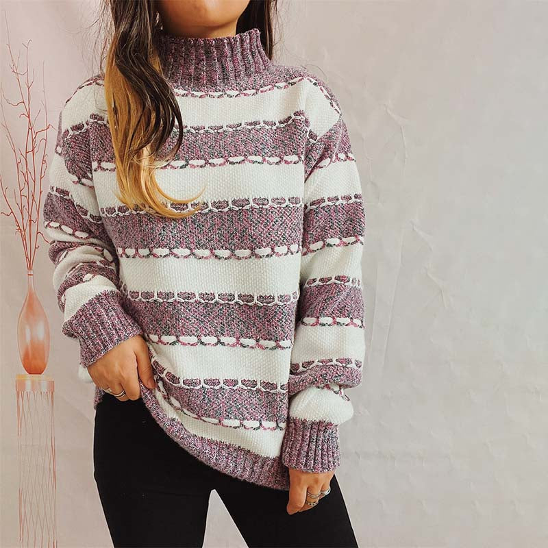 R&B | Gestreifter Strickpullover im Modernen Stil