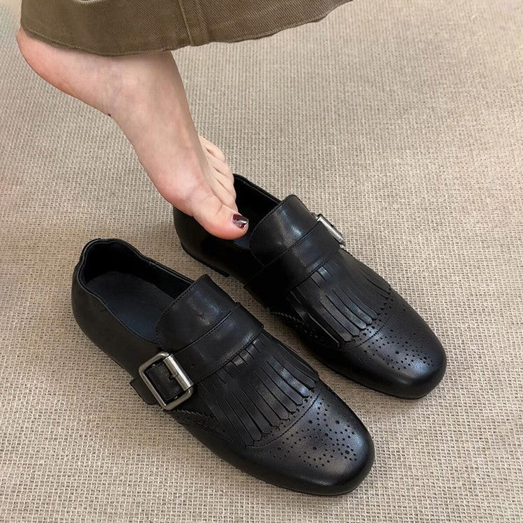 Damen elegante Mokassins mit modischer Fransenverzierung R&B