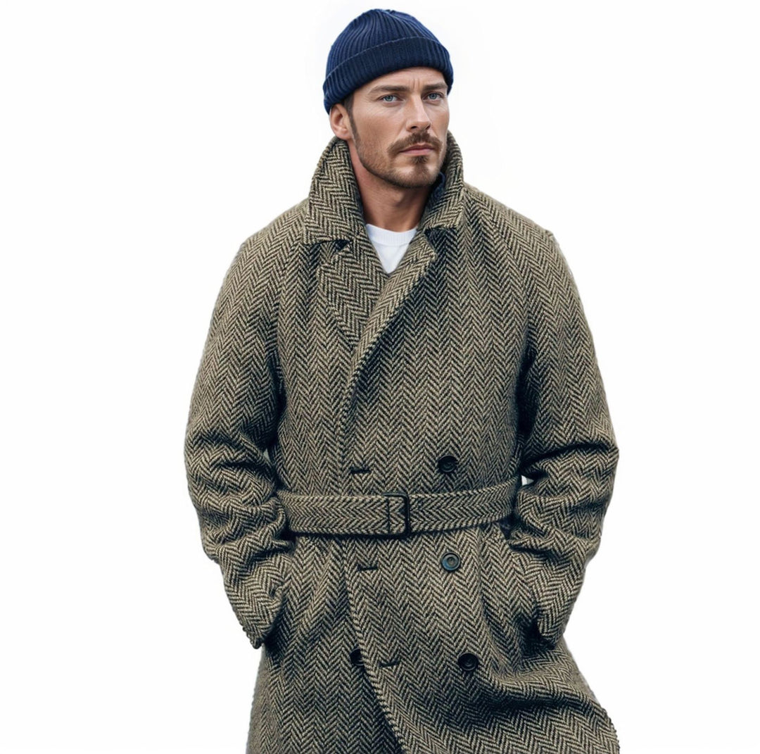 Herren eleganter Dufflecoat mit modernen Details und praktischen Taschen R&B