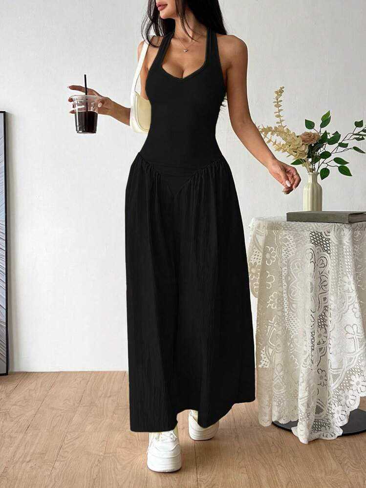Damen Maxi-Kleid mit trägerlosem Design und voluminösem Rock R&B