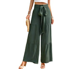 Damen lockere Palazzo-Hose mit Taillenschnürung und praktischen Taschen R&B
