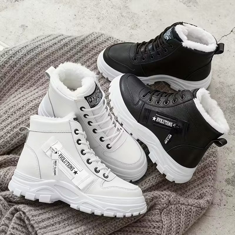 Damen warme und stylische Winterstiefel mit rutschfester Sohle und praktischem Reißverschluss R&B