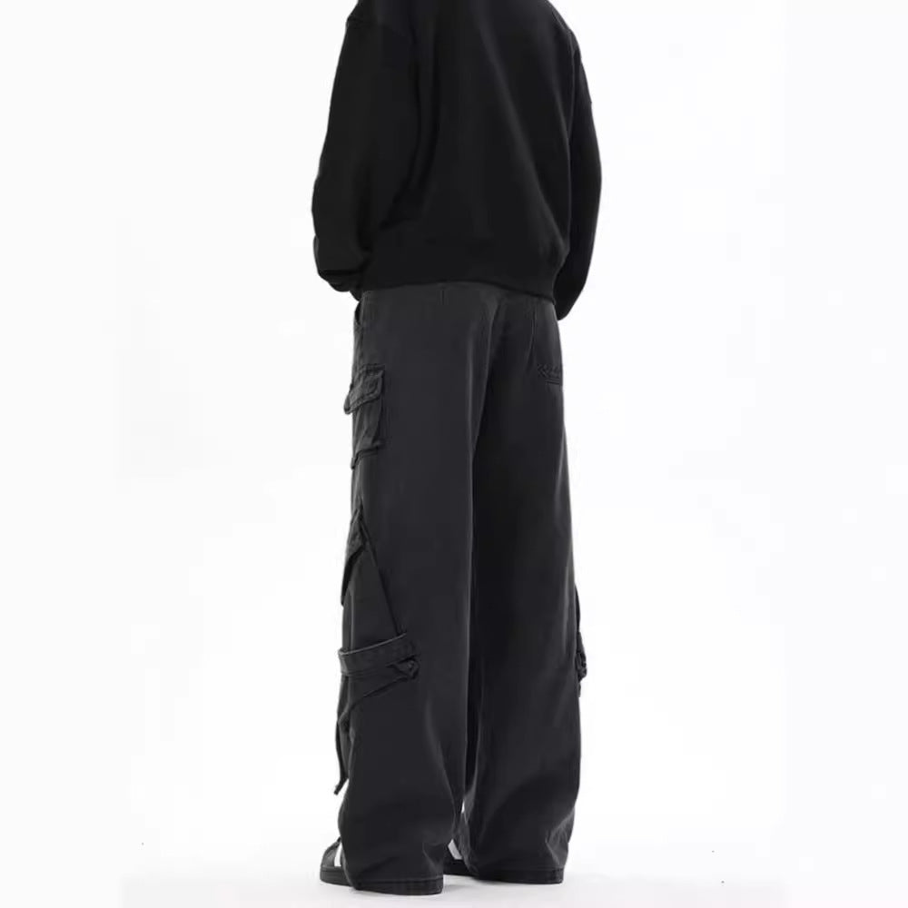 Damen Weite Cargo-Hose mit tiefem Schritt und praktischen Seitentaschen R&B