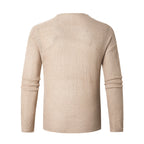 Herren lässiger Strickpullover mit V-Ausschnitt und luftigen Maschen R&B
